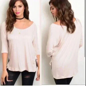 NEW light pink 3/4 sleeve shirt